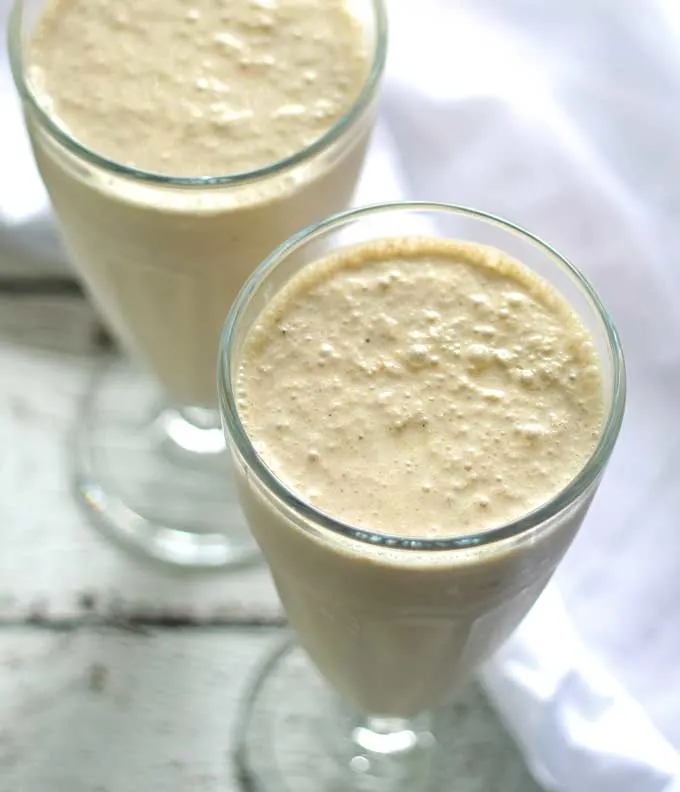 Toasted Marshmallow Peanut Butter Milkshake | honeyandbirch.com