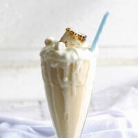 Toasted Marshmallow Peanut Butter Milkshake | honeyandbirch.com