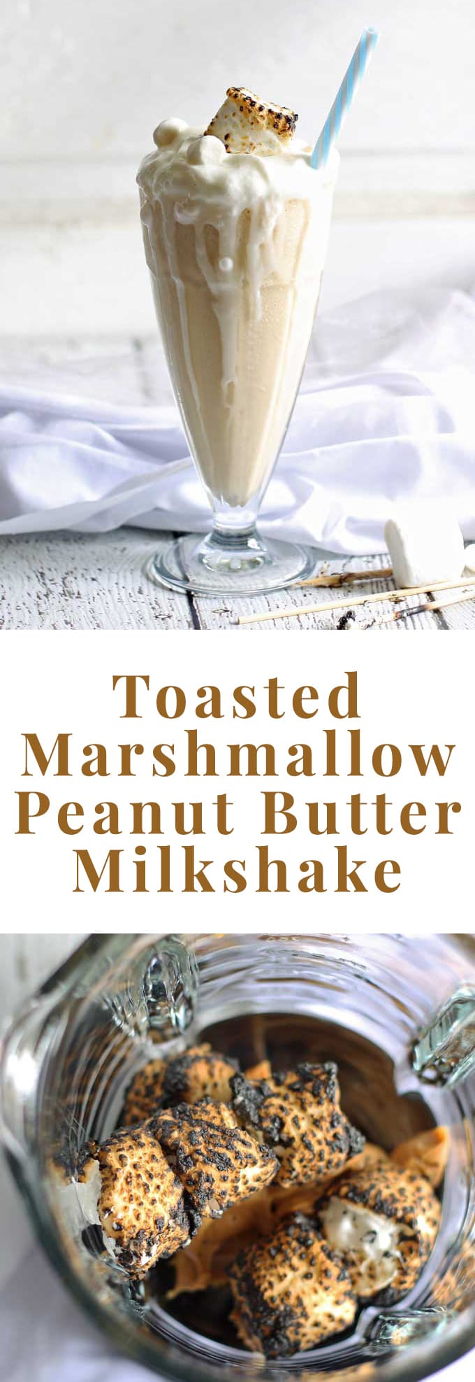 Toasted Marshmallow Peanut Butter Milkshake | honeyandbirch.com