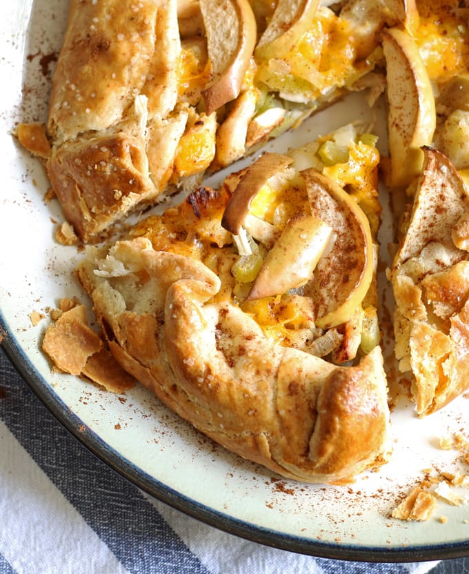 Apple Chicken Cheddar Galette - savory, perfect for dinner! | honeyandbirch.com #KitchenAidContest