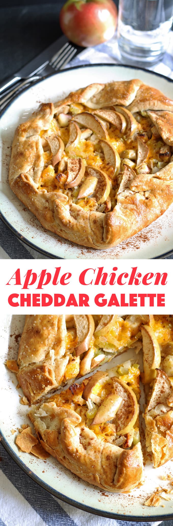 Apple Chicken Cheddar Galette - savory, perfect for dinner! | honeyandbirch.com #KitchenAidContest