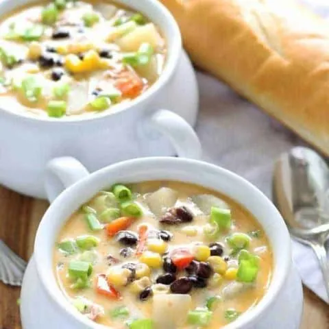 black bean soup and bread