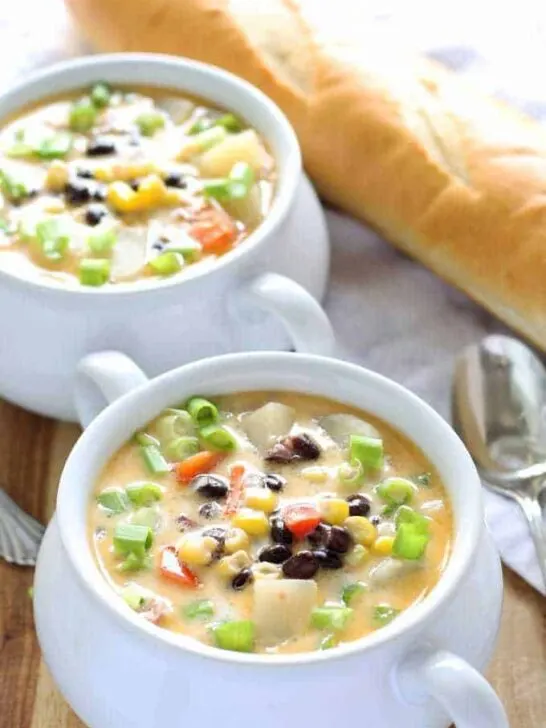 black bean soup and bread