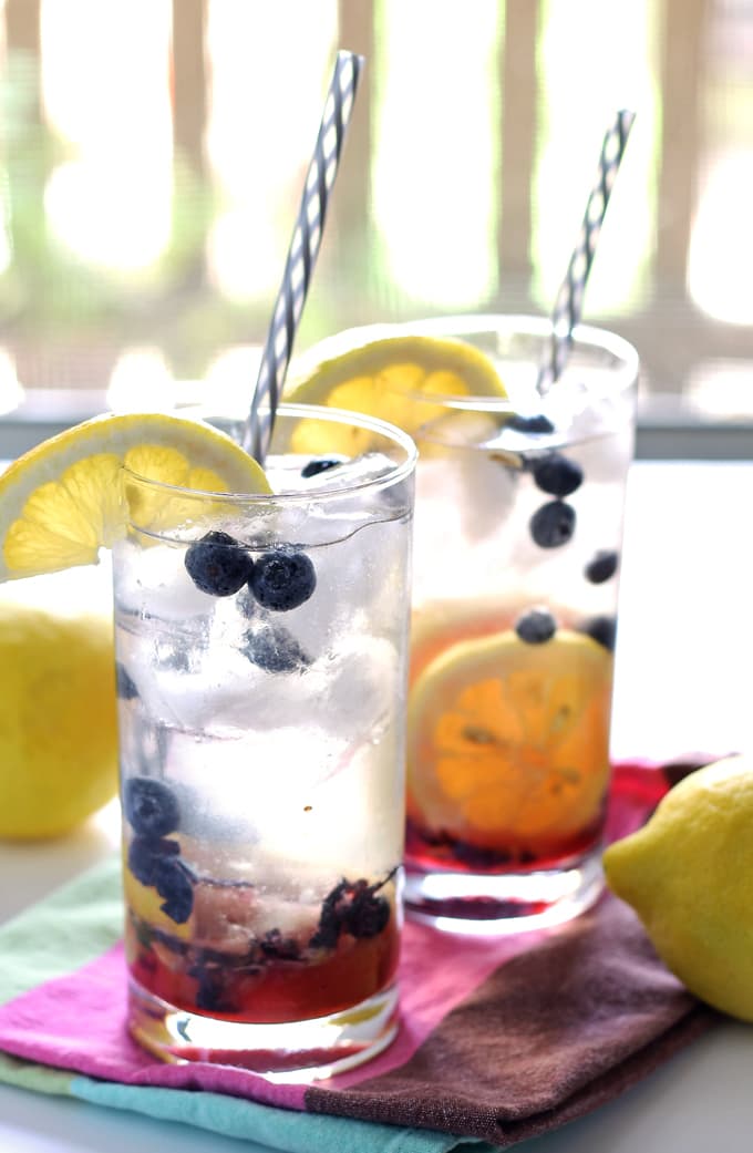 Blueberry Lemon Smash Rum Cocktail | honeyandbirch.com