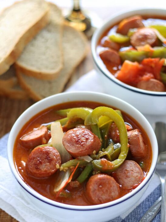 Sausage Leczo / Lecso (Hungarian Vegetable Stew)