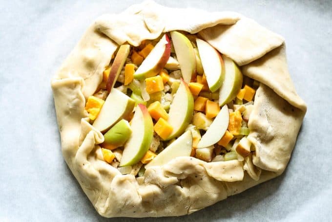 savory apple galette unbaked