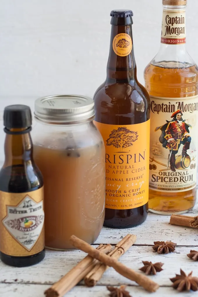 Autumn Spiced Rum Cider Cocktail ingredients