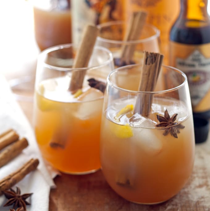 Autumn Spiced Rum Cider Cocktail - the perfect autumn cocktail! | honeyandbirch.com