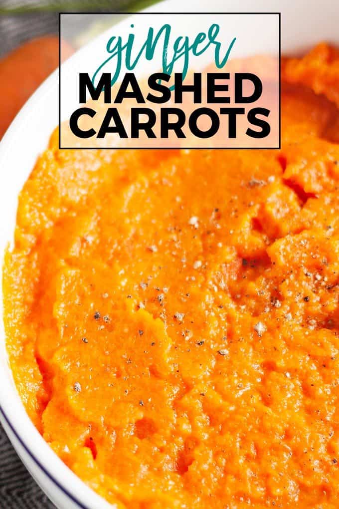 ginger mashed carrot side dish pinterest image