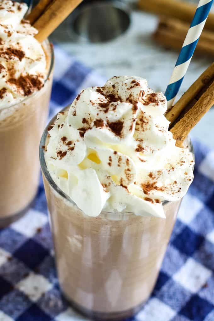 closeup photo of Mexican chocolate milkshake recipe