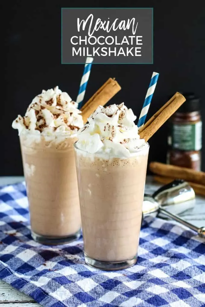Mexican chocolate milkshake Pinterest image