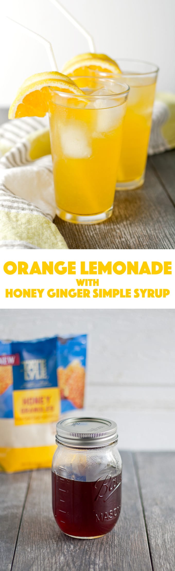 Orange Lemonade with Honey Ginger Simple Syrup - a refreshing addition to your fall drink list! | honeyandbirch.com