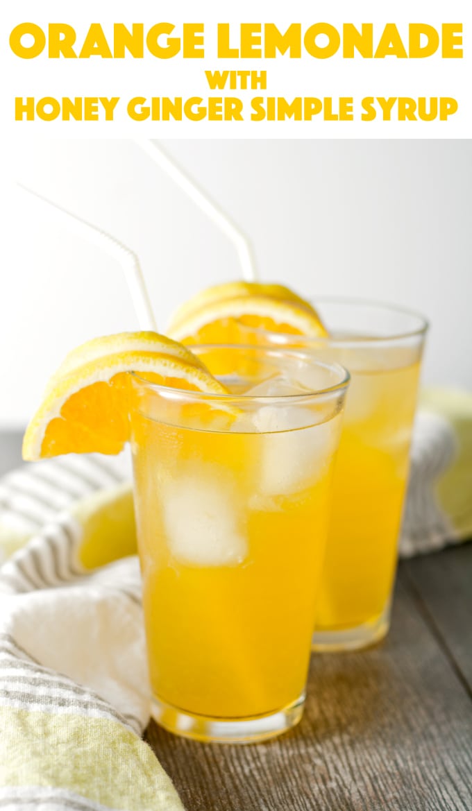 Orange Lemonade with Honey Ginger Simple Syrup - a refreshing addition to your fall drink list! | honeyandbirch.com