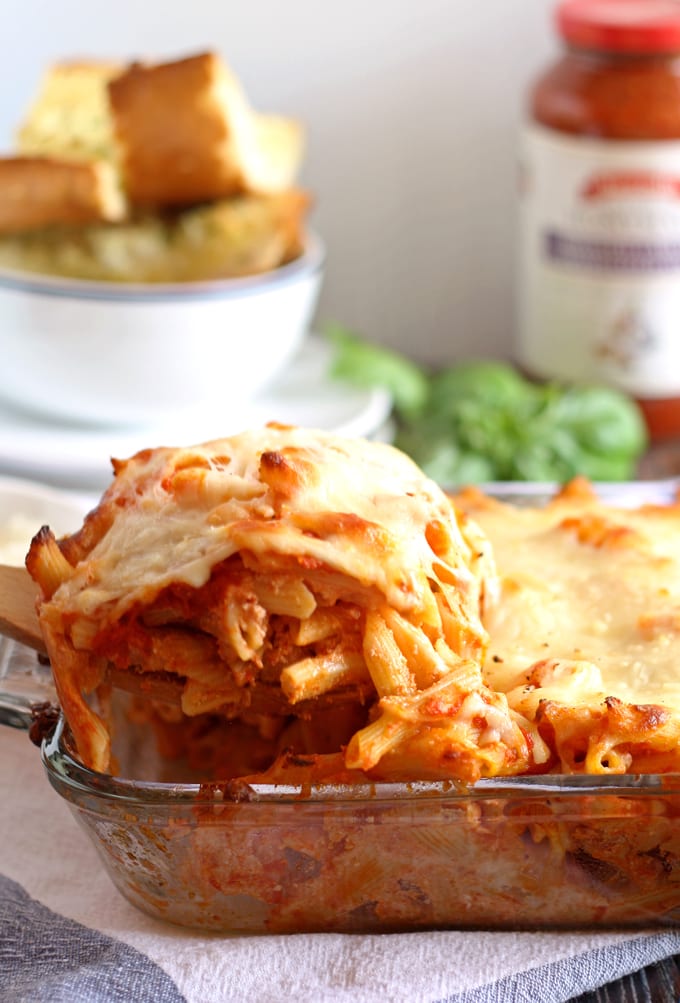 Three Cheese Penne Pasta Bake | honeyandbirch.com