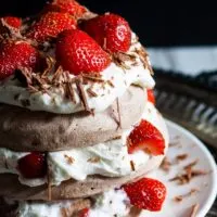 chocolate pavlova cake image