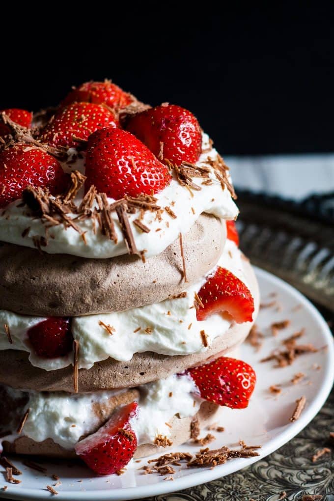 chocolate pavlova cake image