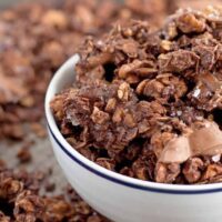 Looking for a fun dessert or a sweet snack? Try this salted chocolate granola! | honeyandbirch.com