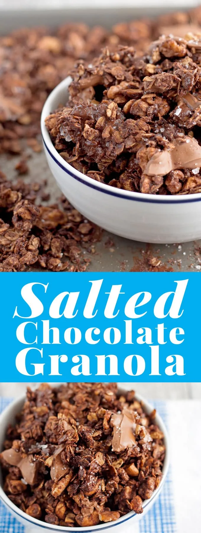 Looking for a fun dessert or a sweet snack? Try this salted chocolate granola! | honeyandbirch.com