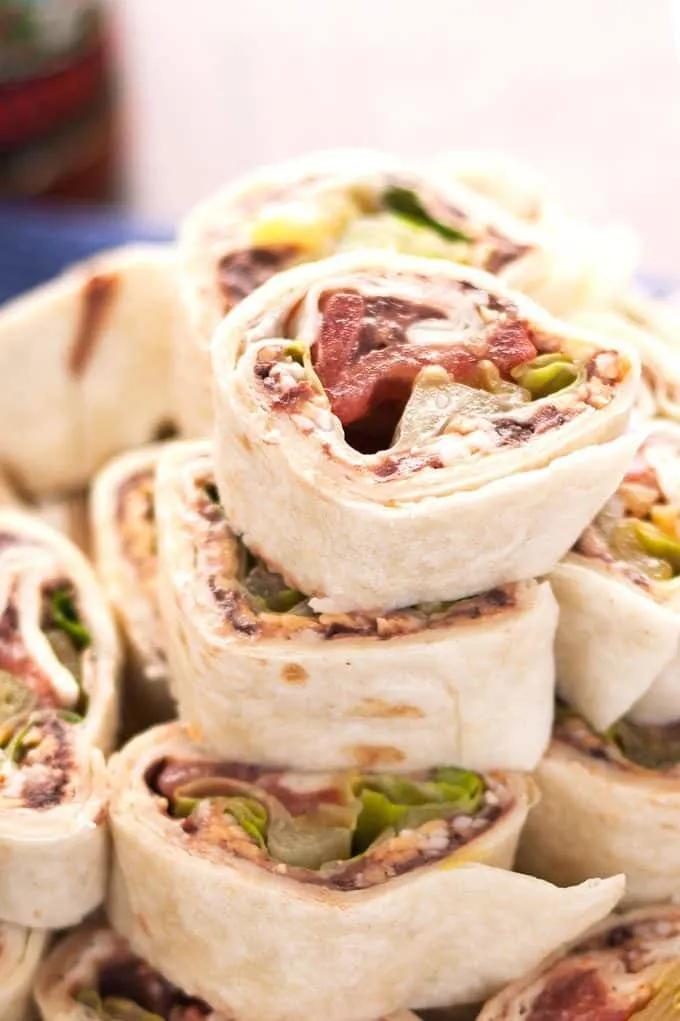 closeup photo of taco pinwheel