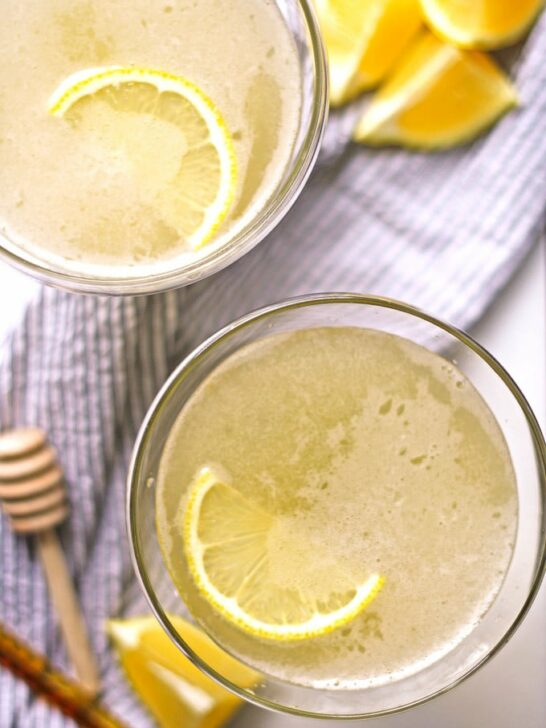 The bee sting cocktail is a spicy riff on The Bee's Knees. You'll be adding this easy to make, buzz-worthy drink to your list of favorite cocktails! | honeyandbirch.com