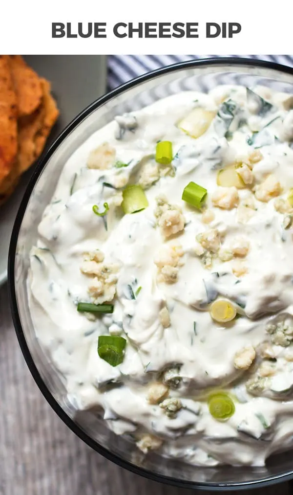 creamy blue cheese dip pin image