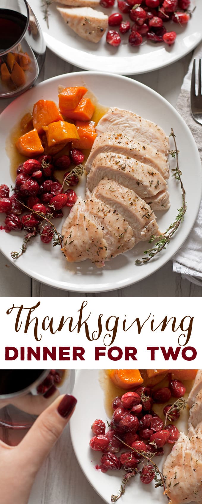 Thanksgiving dinner for two - if you can't join your family for Thanksgiving dinner, enjoy your own at home with this easy turkey breast dinner recipe! | honeyandbirch.com