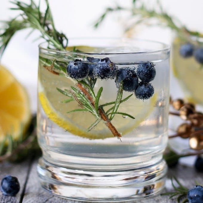 lemon blueberry vodka spritzer