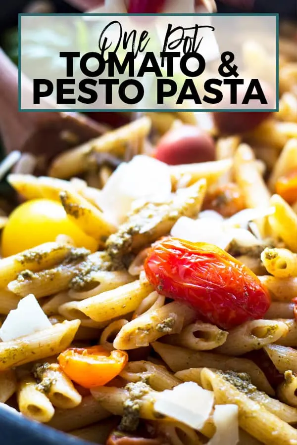one pot tomato and pesto pasta pin 2