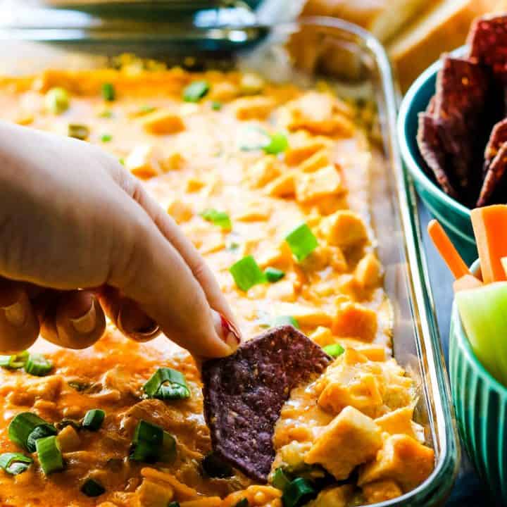 buffalo chicken dip on a chip