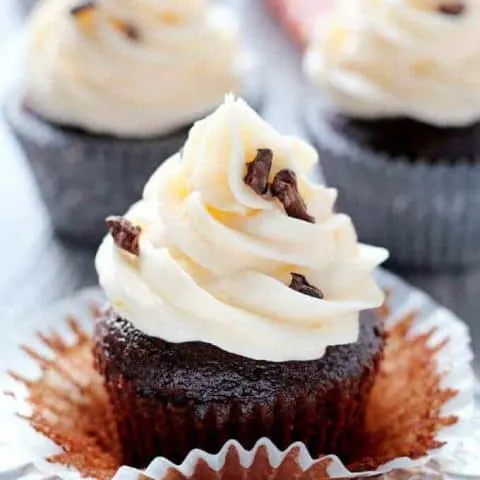 Grapefruit curd and grapefruit buttercream frosting are delicious when enjoyed with your favorite chocolate cupcake recipe. They are the perfect way to enjoy winter citrus! | honeyandbirch.com