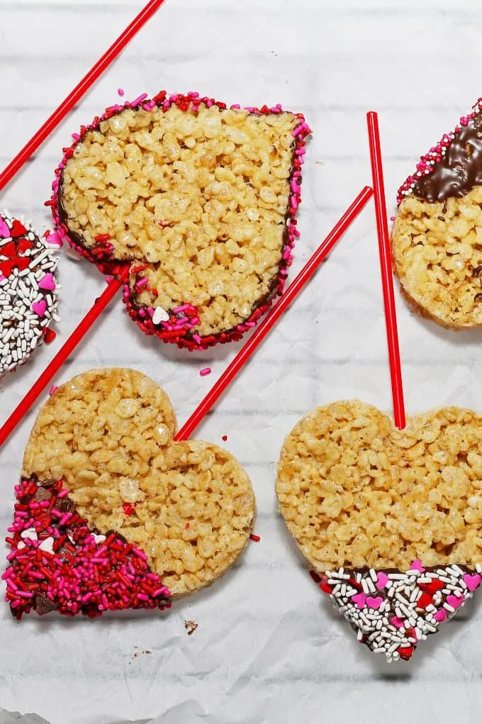 Rice Krispie pops cooling on a cooling rack