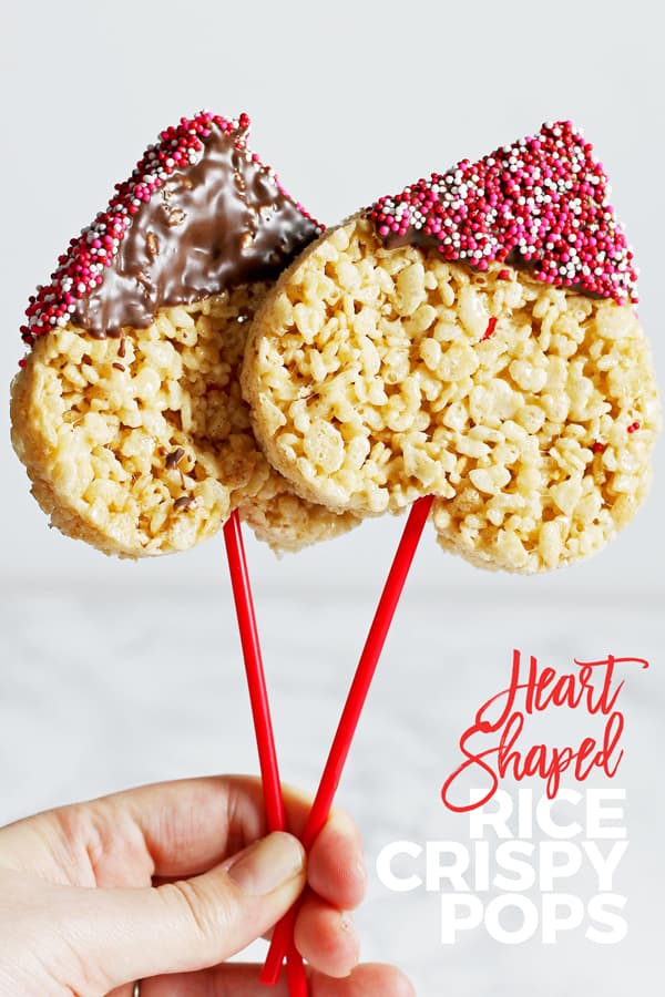 Heart Shaped Chocolate Covered Rice Krispie Treats Pops - Fun