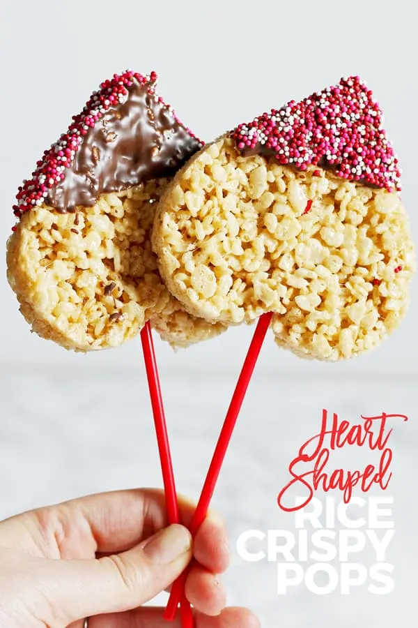 heart shaped Rice Krispie pops for pinterest