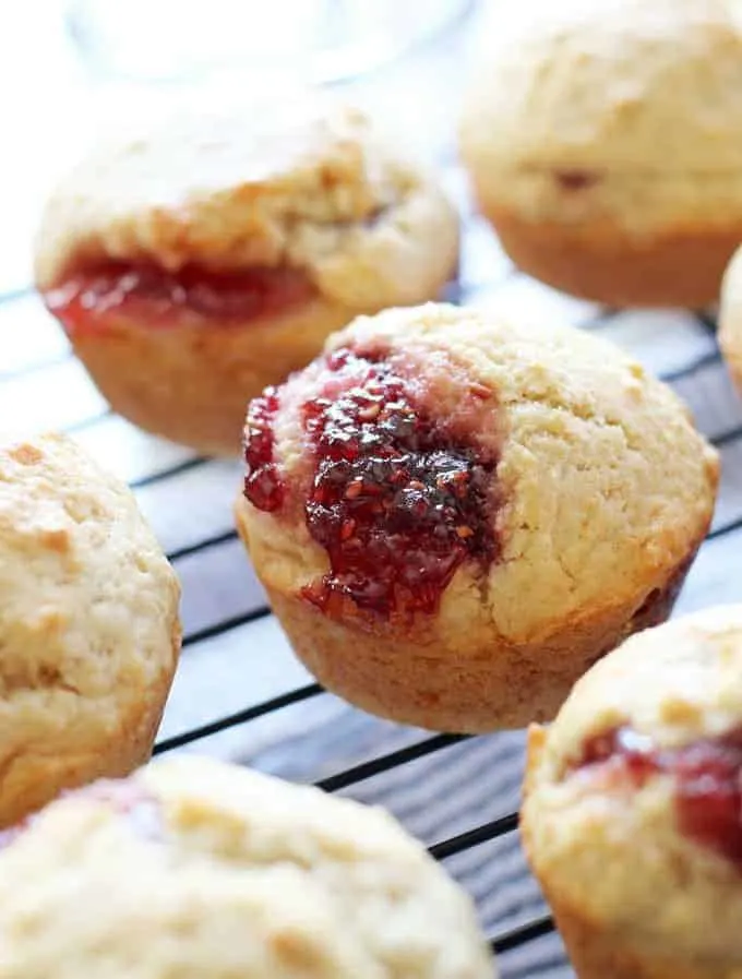 closeup photo of muffins filled with jam