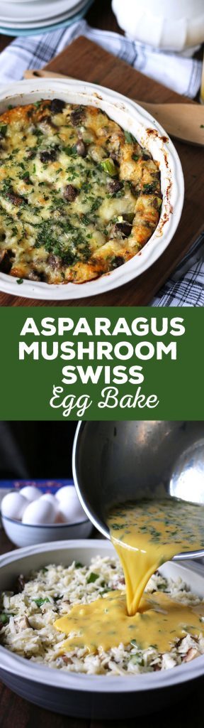 Asparagus Mushroom Egg Bake » The Thirsty Feast