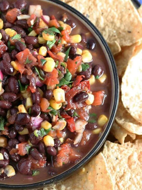 No Cook Corn Black Bean Salsa