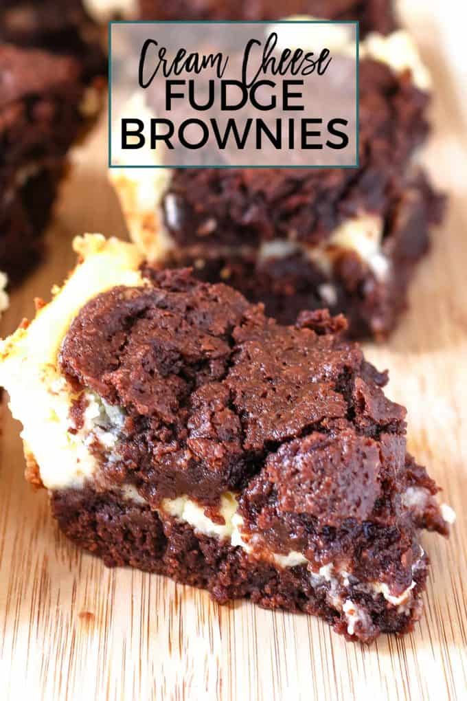 cream cheese fudge brownie recipe pinterest image