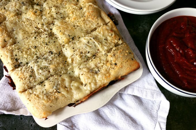 Chicago-Style deep dish breadsticks and homemade pizza sauce