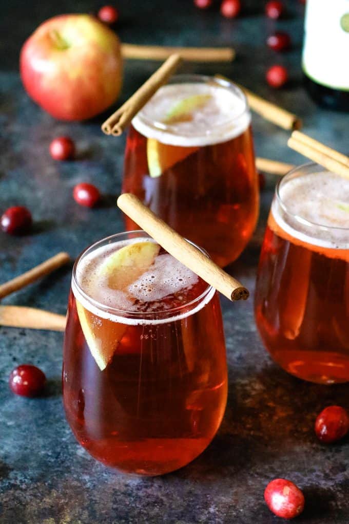 3 cranberry apple cider mimosas