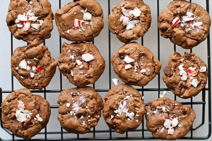 picture of double peppermint chocolate chip cookies