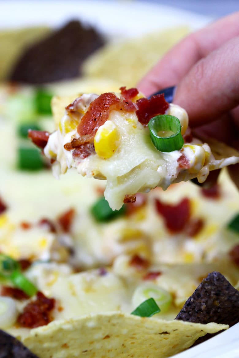 Chipotle Bacon Corn Cheese Dip » The Thirsty Feast