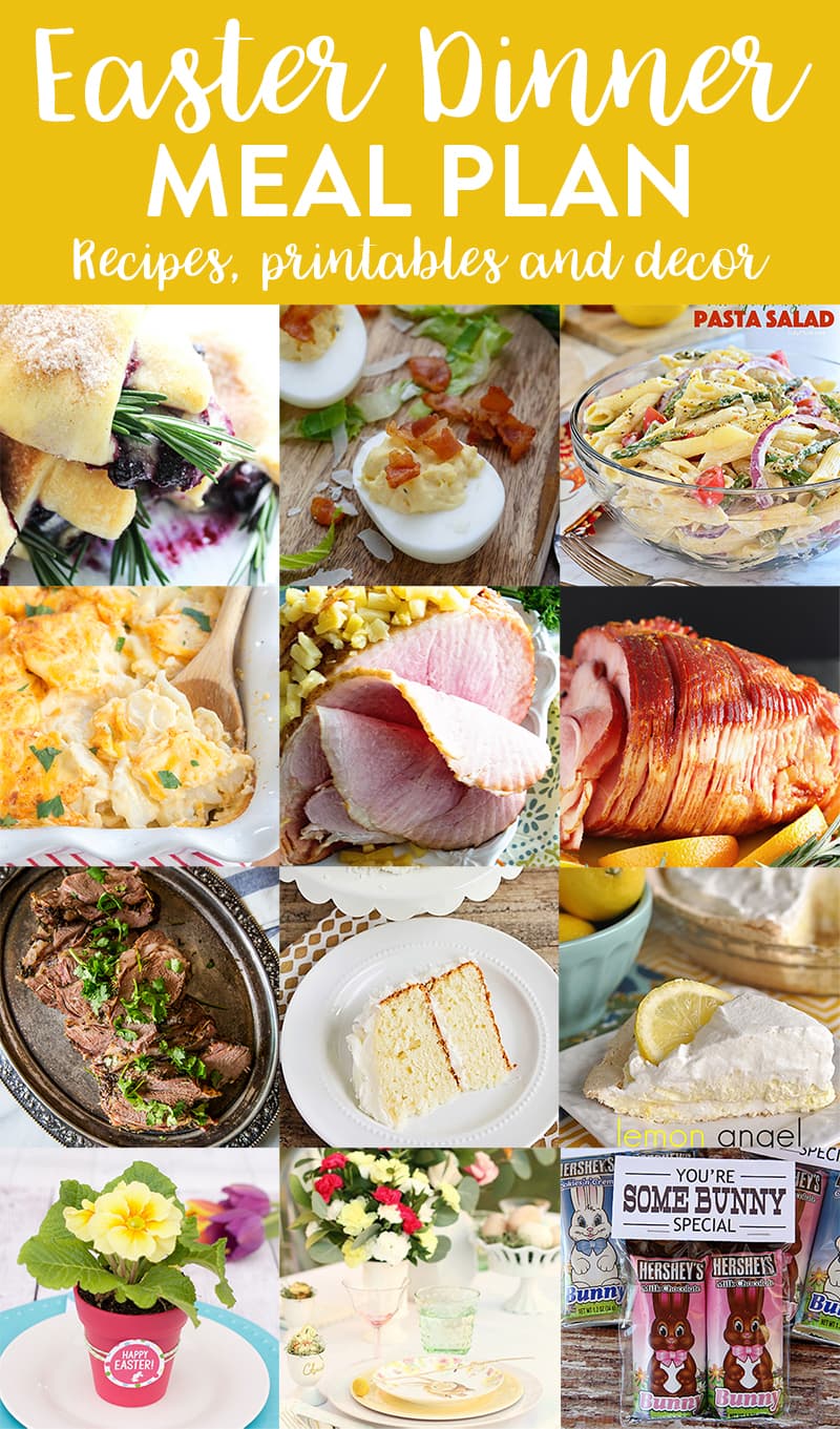 Easter dinner is almost here! Plan ahead with our Easter dinner meal plan. Choose between our delicious appetizers, sides, main dishes and desserts. Then set your table using this Easter dinner tablescape and two wonderful Easter gift ideas.