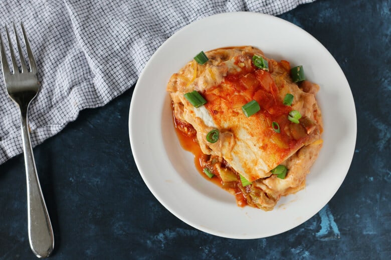 Bean burrito casserole single portion