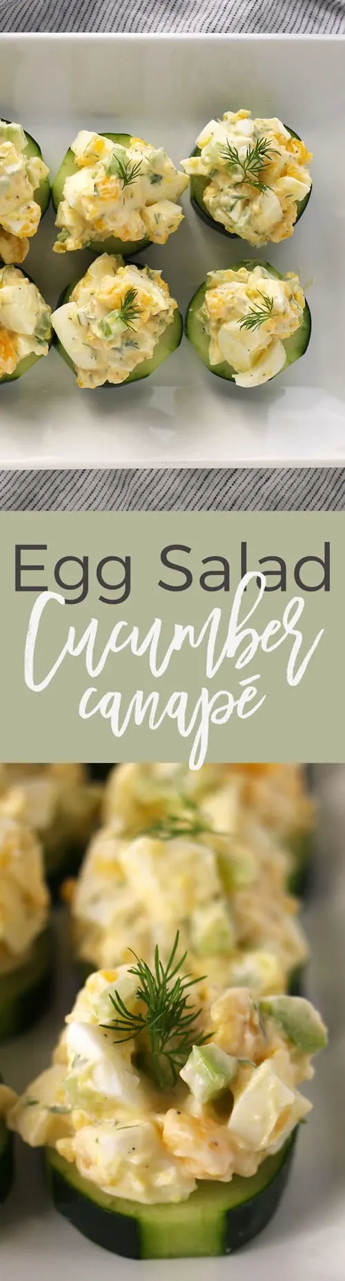 This egg salad cucumber canapé recipe is perfect appetizer for Easter and Mother's Day brunches. It is gluten-free and dairy-free and can be made in just 10 minutes.