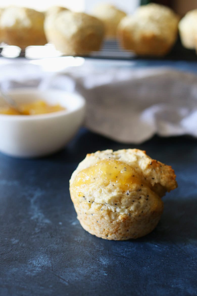 Lemon poppy seed muffins with a twist! These easy muffins are filled with lemon curd and are perfect for every day breakfasts or a fancy brunch menu.