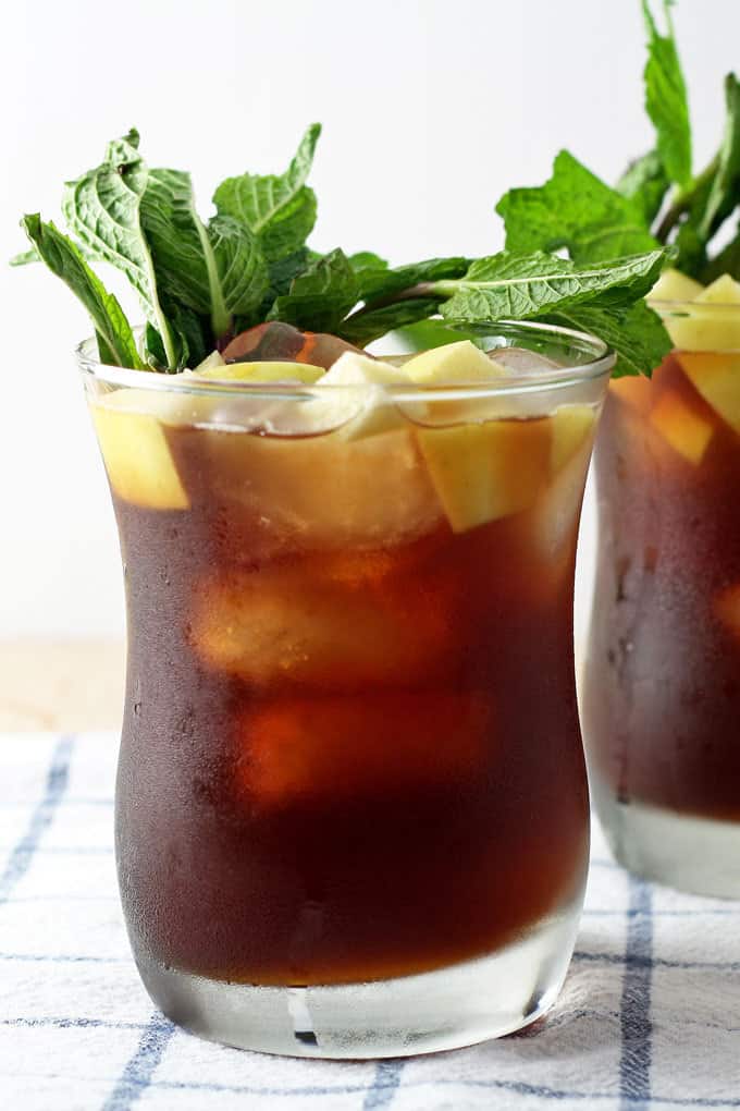 Apple Mint Iced Tea Cocktail Branca Menta Cocktail Recipe