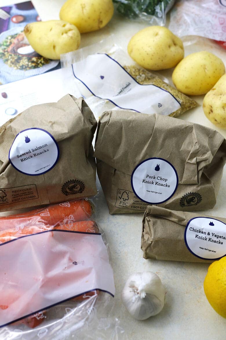 The Perfect Date Night - Stay In and Cook Together! Blue Apron bag of knick knacks