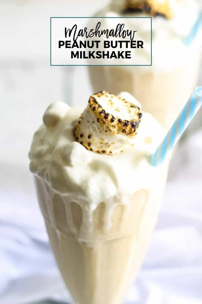 marshmallow peanut butter milkshake Pinterest image