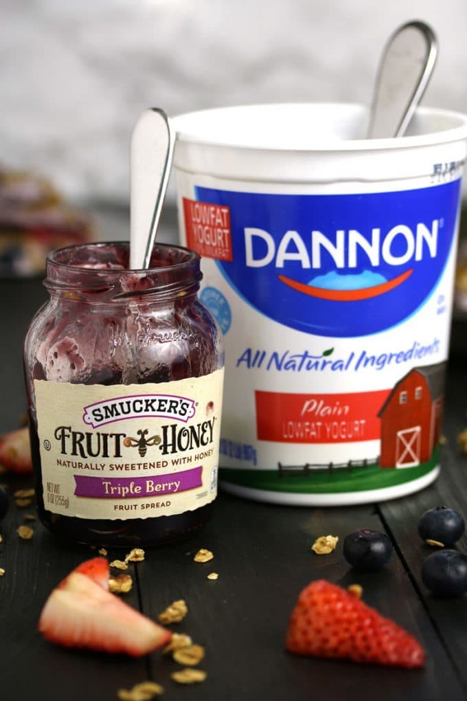 Triple Berry Granola Frozen Yogurt Breakfast Bark » The Thirsty Feast