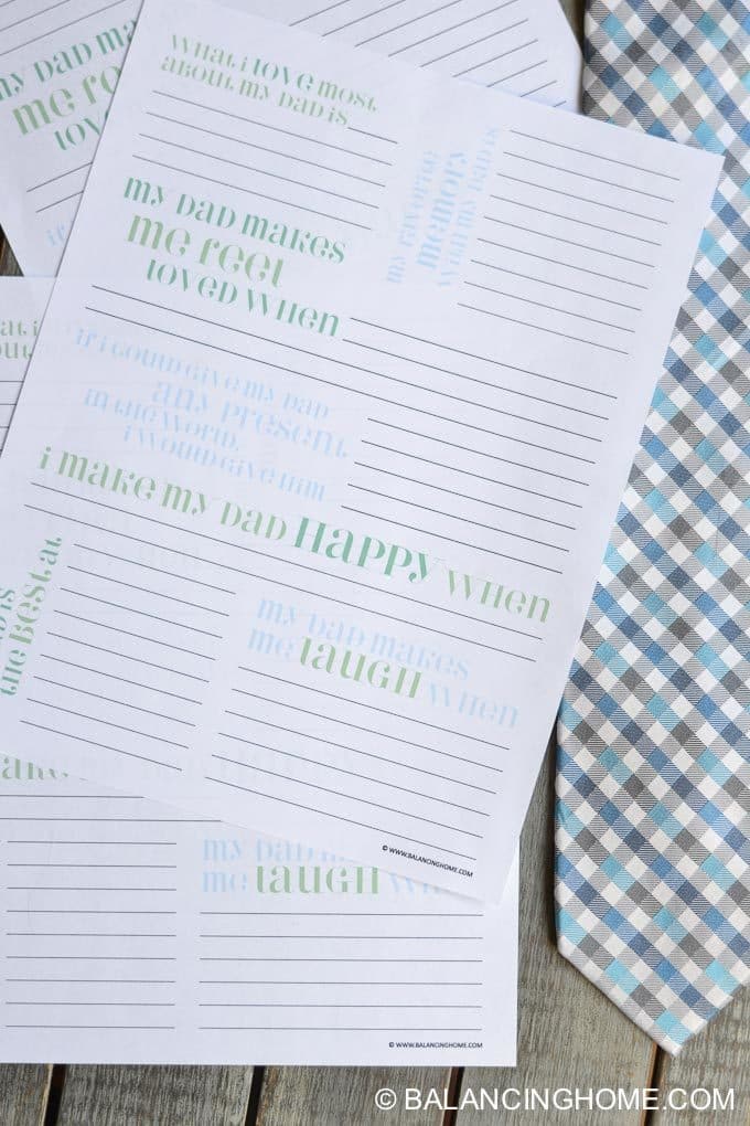 Father's Day Questionnaire Printable
